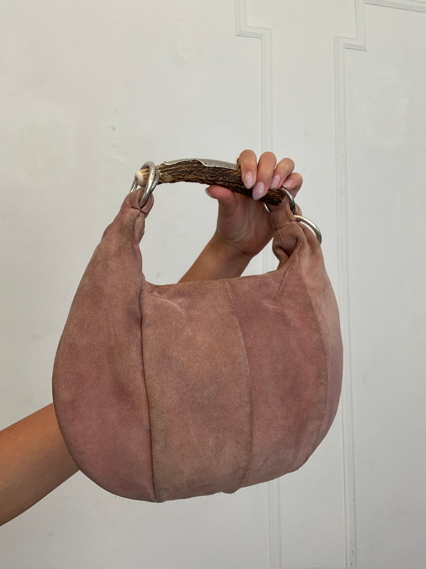 YSL Mombasa Bag in Pink Suede
