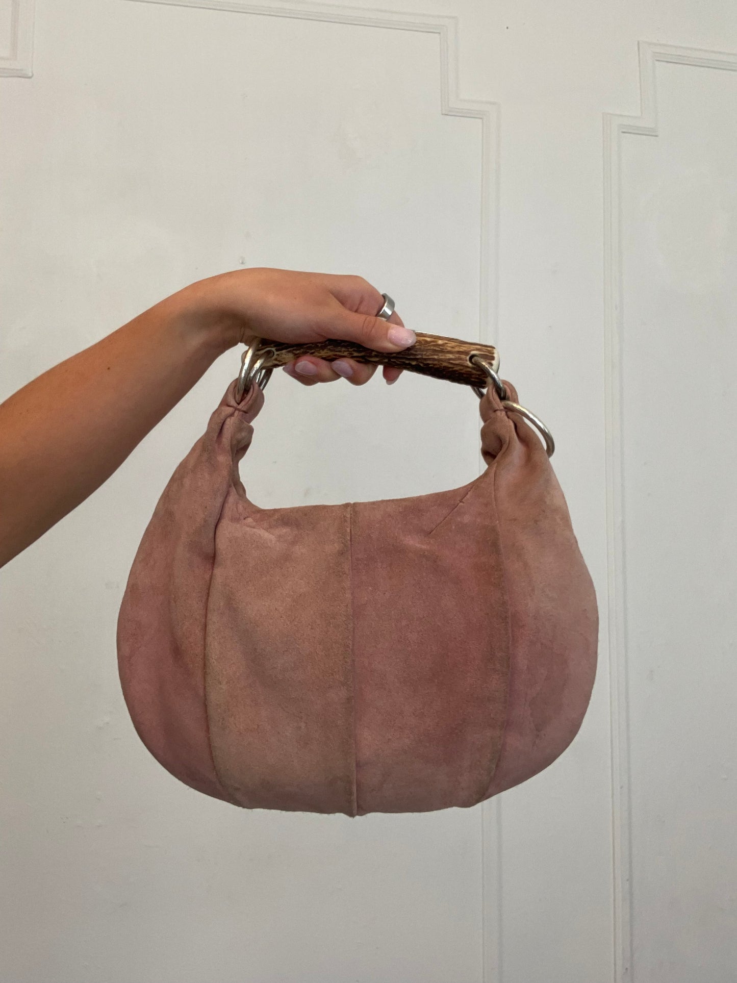 YSL Mombasa Bag in Pink Suede