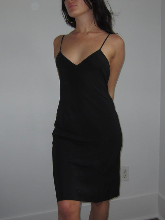 Vintage DVF Black Slip Dress