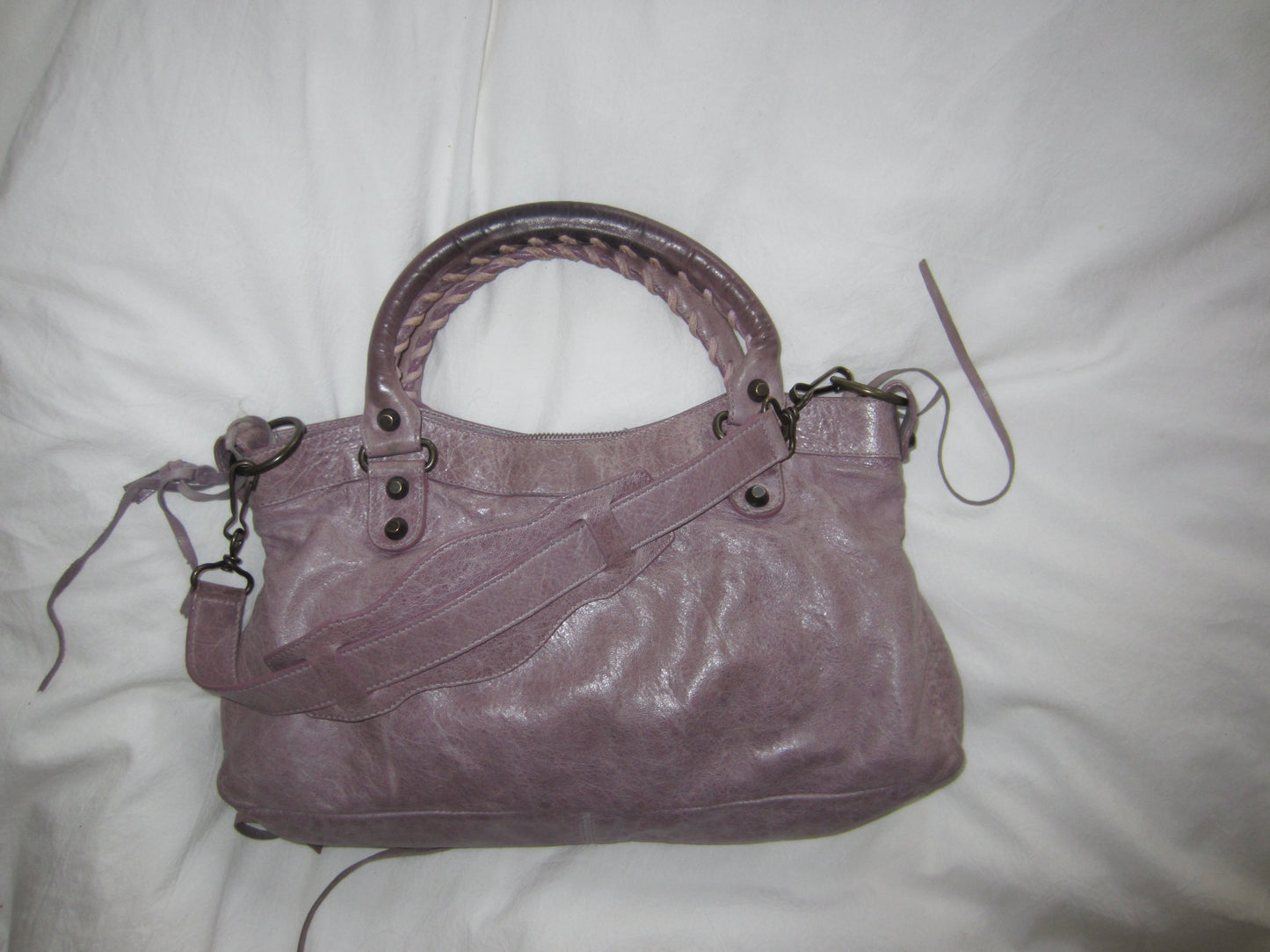 Balenciaga Lilac Leather Bag