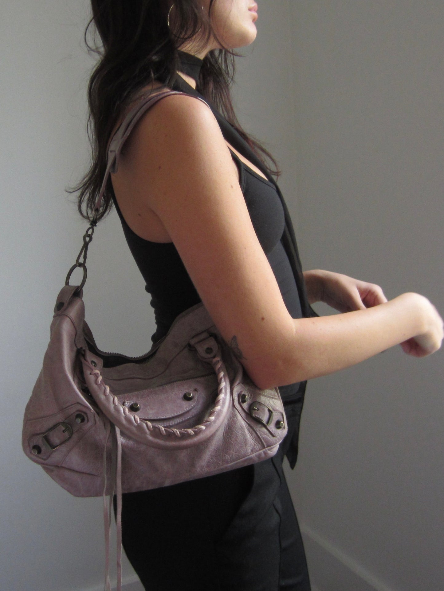 Balenciaga Lilac Leather Bag