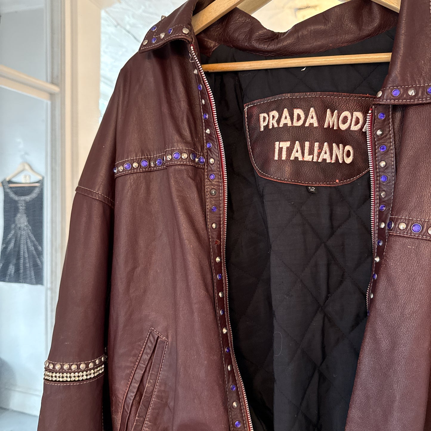 Vintage Prada Leather Bomber Jacket
