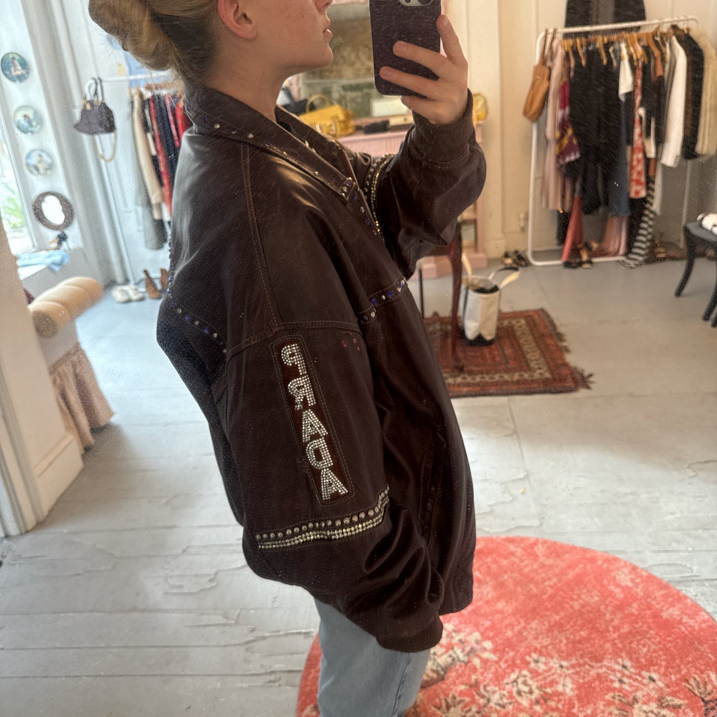 Vintage Prada Leather Bomber Jacket